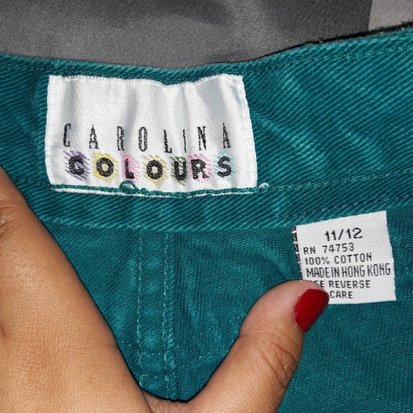 CAROLINA COLOURS • teal high-waisted shorts - Picture 3 of 3